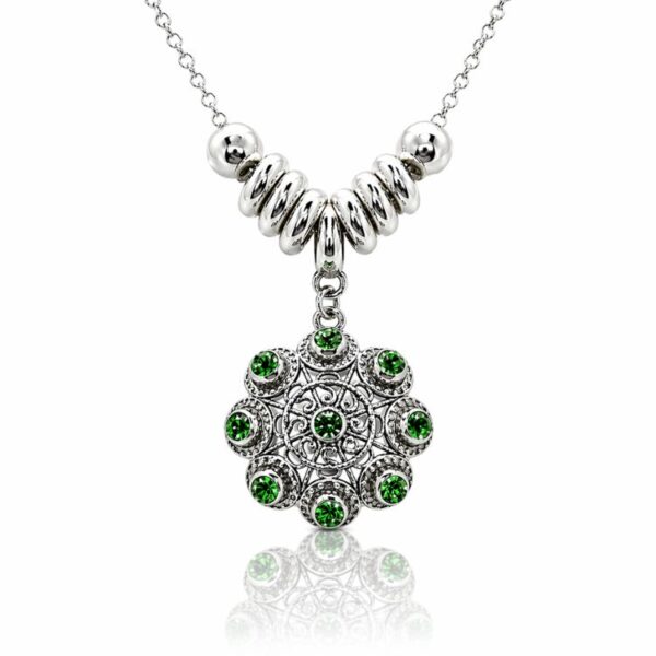 Gargantilla-boton-charro-plata-cristales-color-mverde-S150