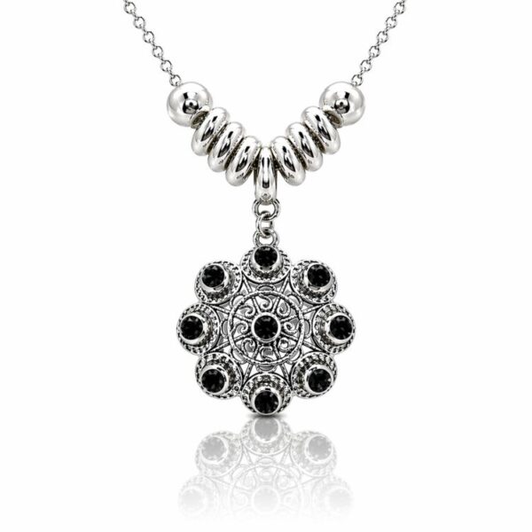 Gargantilla-boton-charro-plata-cristales-color-negro-S1509