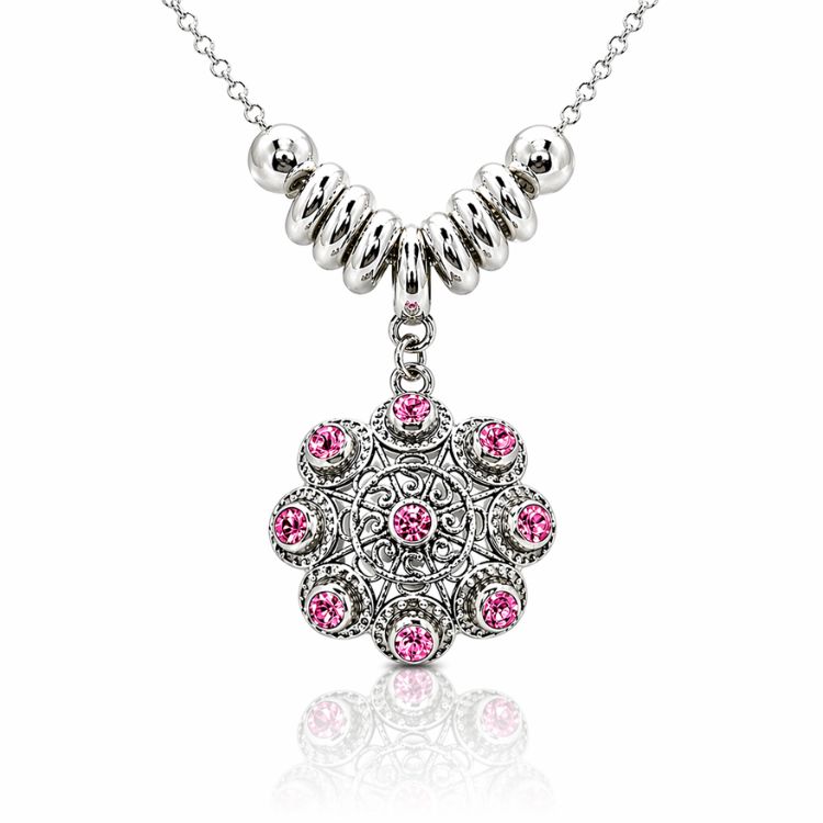 Gargantilla-boton-charro-plata-cristales-color-rosa-S1509
