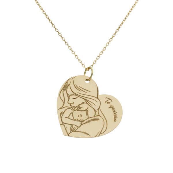 Gargantilla corazón para mamá con frase te quiero
