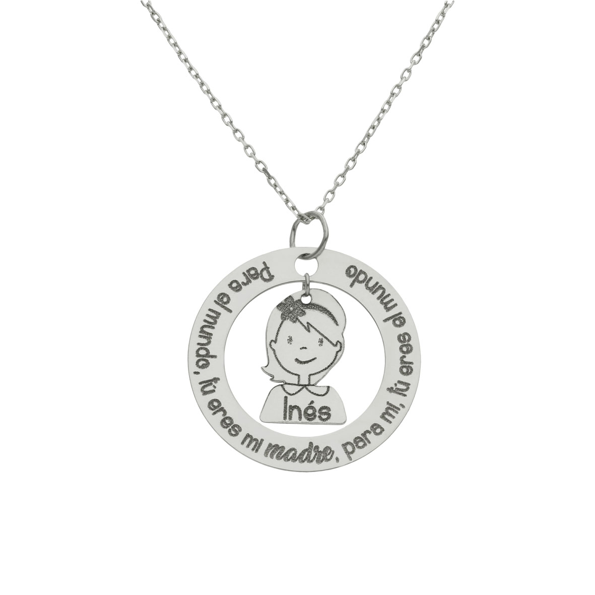 Gargantilla circular con frase + niño o niña - Imagen 5