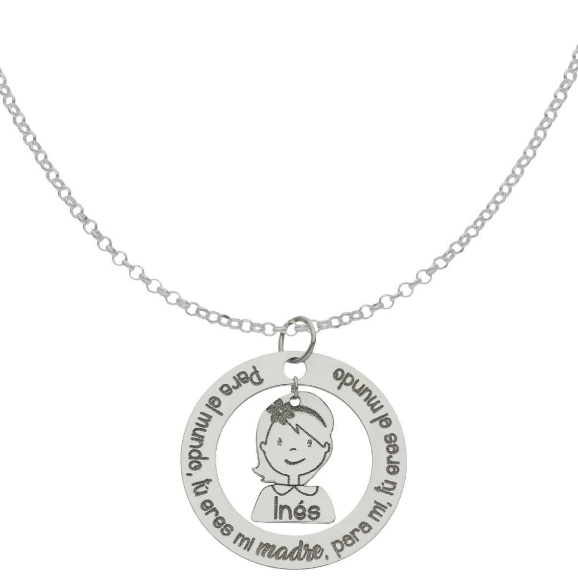 Gargantilla circular con frase + niño o niña - Imagen 3