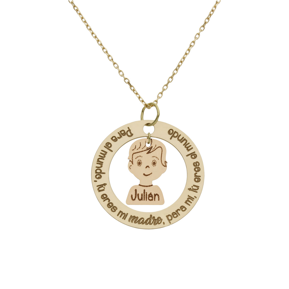 Gargantilla circular con frase + niño o niña - Imagen 6