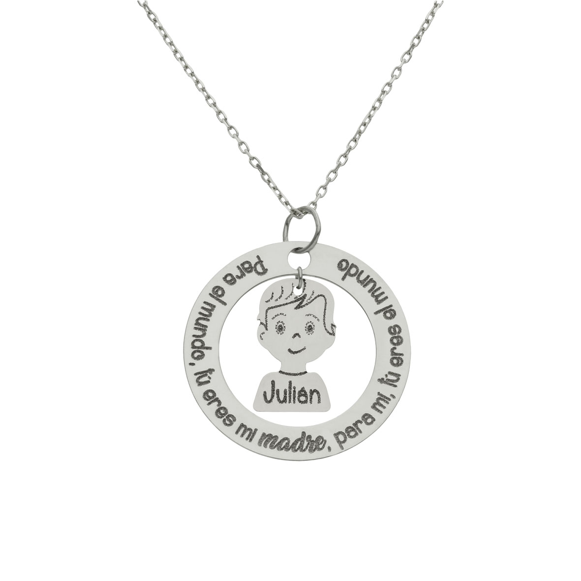 Gargantilla circular con frase + niño o niña - Imagen 4