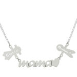 Gargantilla mamá con niños personalizable en plata