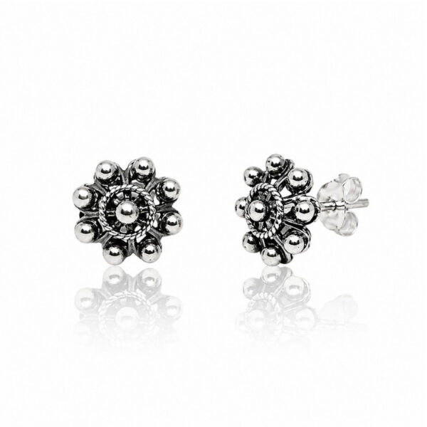 Pendientes botón charro clásicos plata 11 mm
