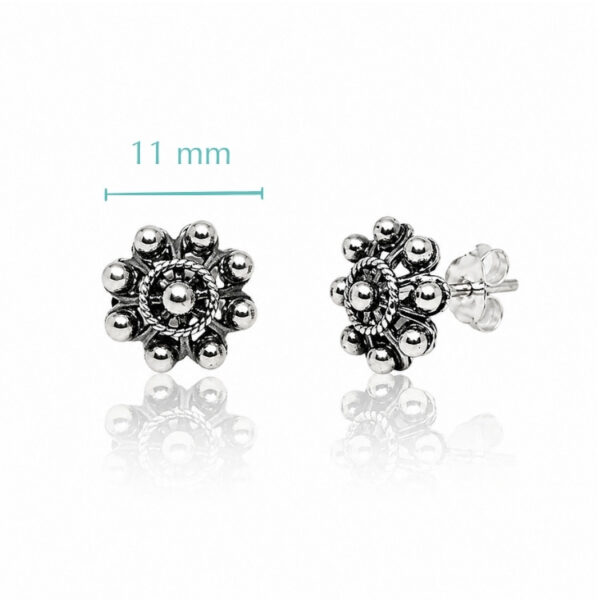 Pendientes botón charro clásicos plata 11 mm