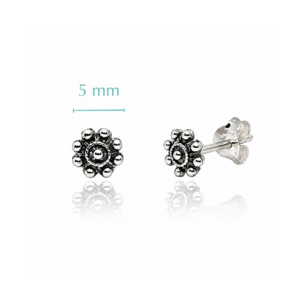 Pendientes botón charro clásicos plata 5 mm