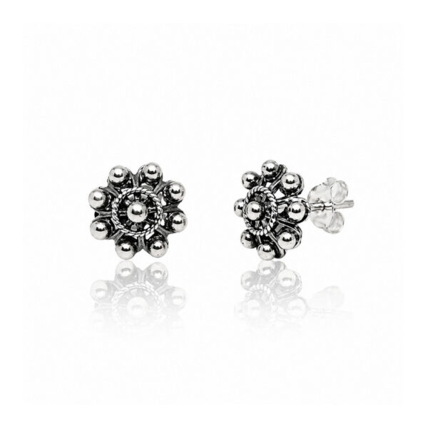 Pendientes botón charro clásicos plata 9 mm
