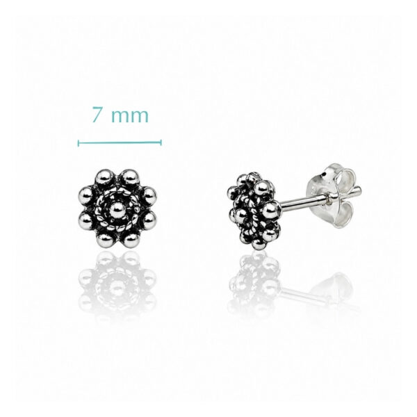 Pendientes botón charro clásicos plata 7 mm