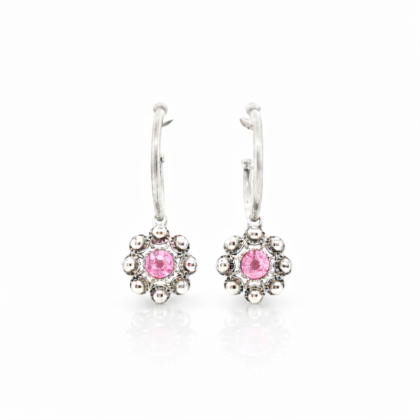 Pendientes-boton-charro-cristales-color-y-aro-medio-S1640-Rosa