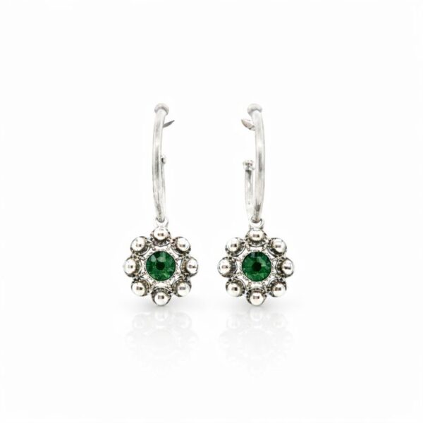 Pendientes-boton-charro-cristales-color-y-aro-medio-S1640-Verde