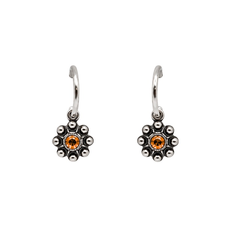 Pendientes-boton-charro-cristales-color-y-aro-pequeno-S1533S-AMBAR