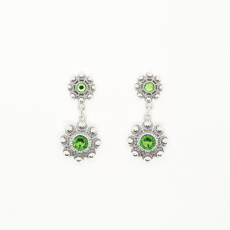 Pendientes dos botones charros cristal color en el centro - Imagen 3