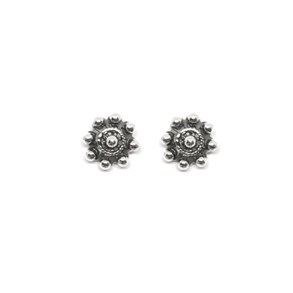 Pendientes botón charro clásicos plata 11 mm