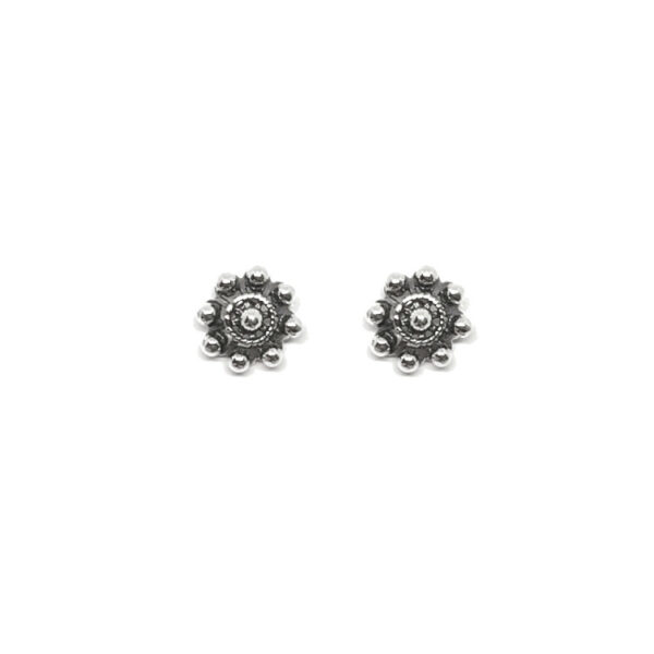 Pendientes botón charro clásicos plata 9 mm
