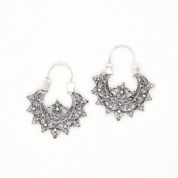 Pendientes aro filigrana Flor de Lis