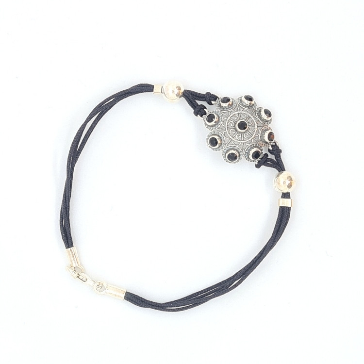 Pulsera botón charro con cristales e hilo de color - Imagen 6