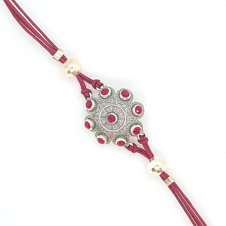 Pulsera botón charro con cristales e hilo de color - Imagen 13