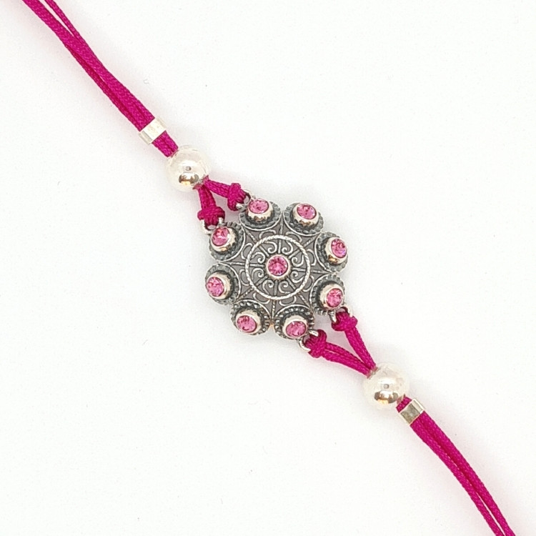 Pulsera botón charro con cristales e hilo de color - Imagen 11