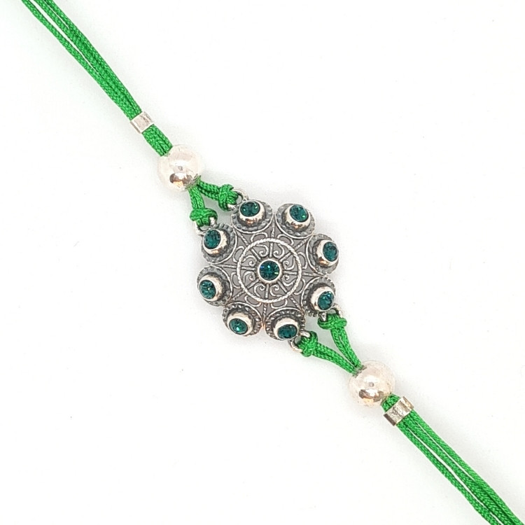 Pulsera botón charro con cristales e hilo de color - Imagen 10