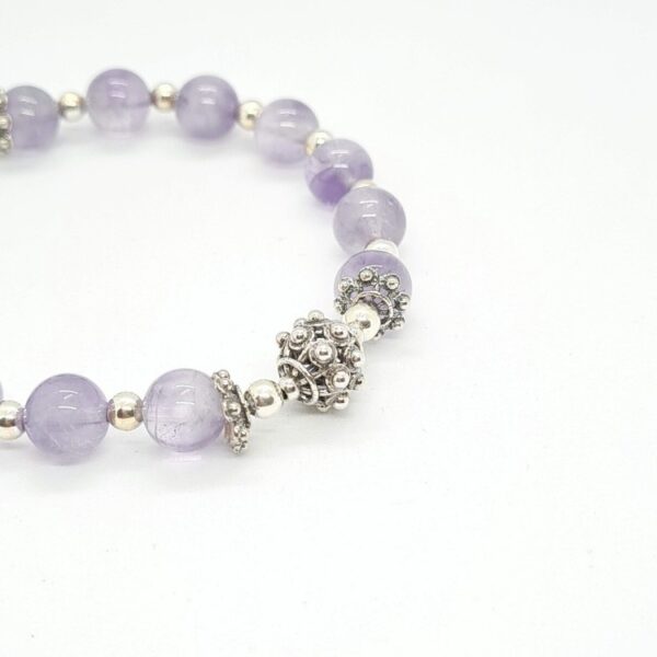 Pulsera Charra piedra natural Amatista y dos bolas charras