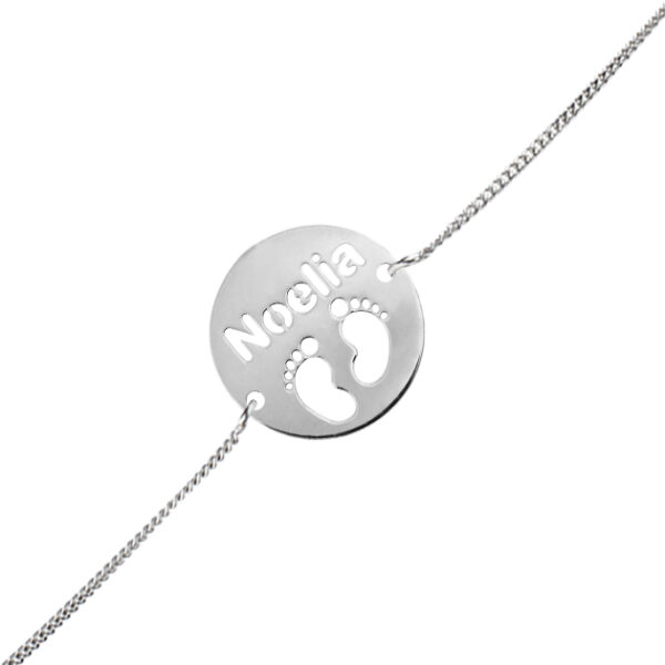 Pulsera pies con nombre personalizable
