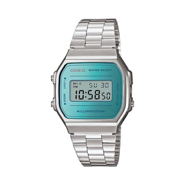 Reloj Casio plateado esfera turquesa