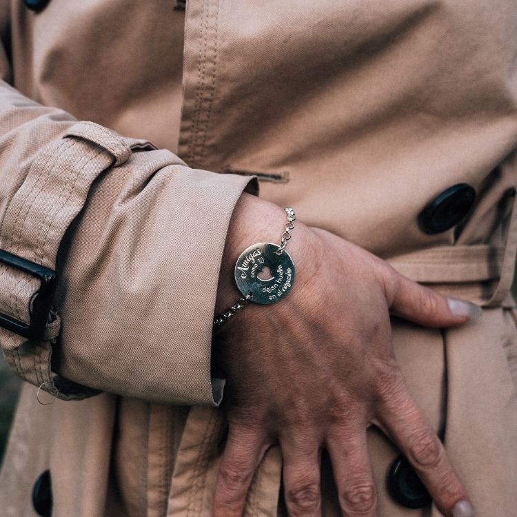 Pulsera amigas con corazón personalizable - Imagen 2