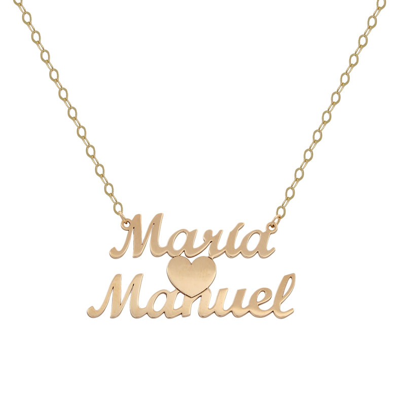 Colgante dos nombres + corazón