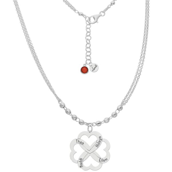 Gargantilla Trébol Cuatro Corazones Personalizados