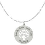 Gargantilla árbol de la familia personalizable en plata