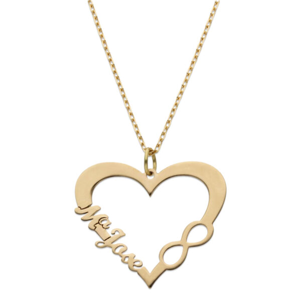 Gargantilla Corazón Infinito y Nombre Personalizable Oro Regalo San Valentín Símbolo de amor