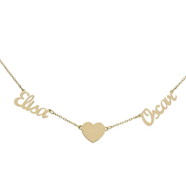 Gargantilla con dos nombres + corazón