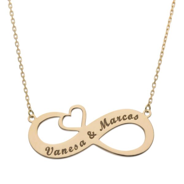 Pulsera infinito + corazón personalizable