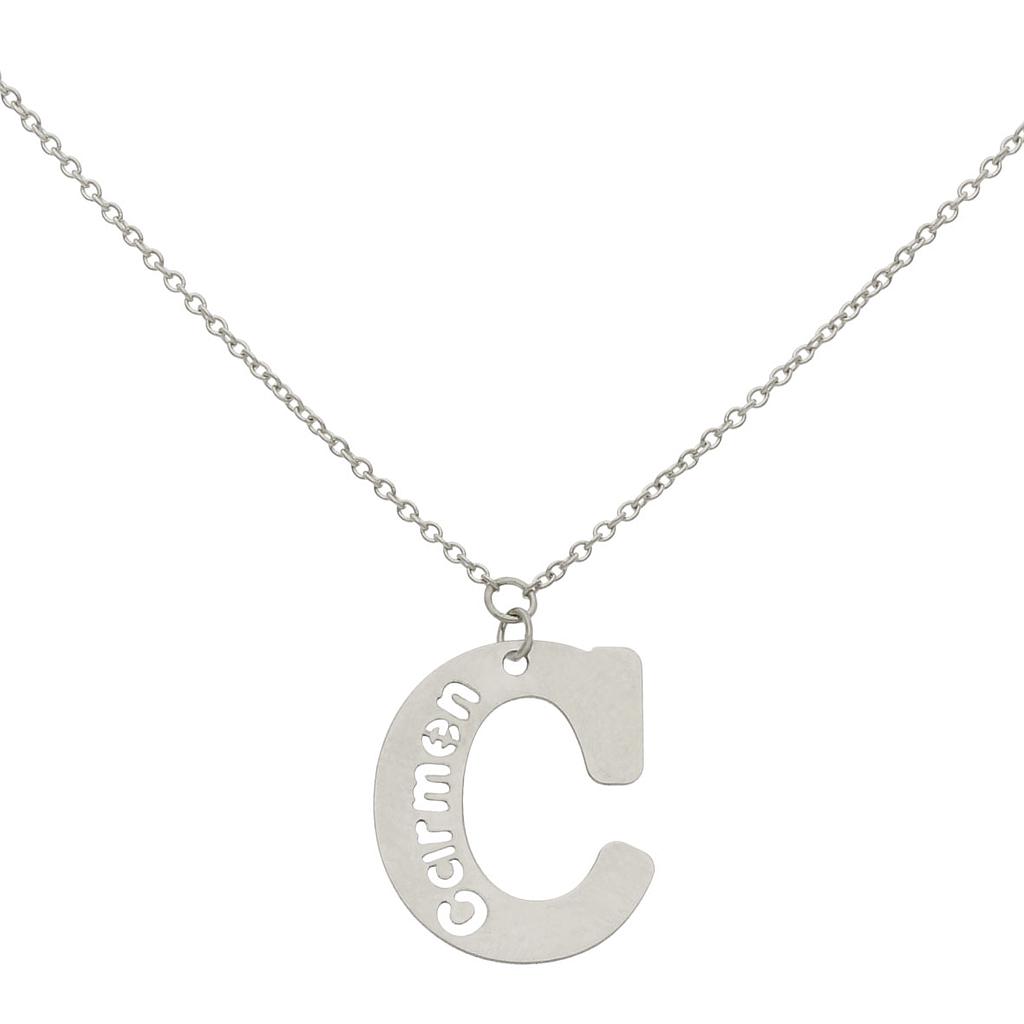 Gargantilla con letra + nombre calado en oro 18 kl - Imagen 2