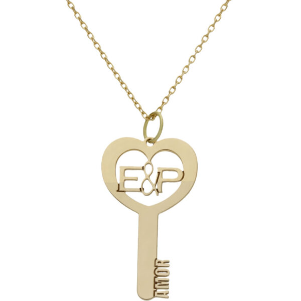 Gargantilla en forma de llave personalizable con iniciales