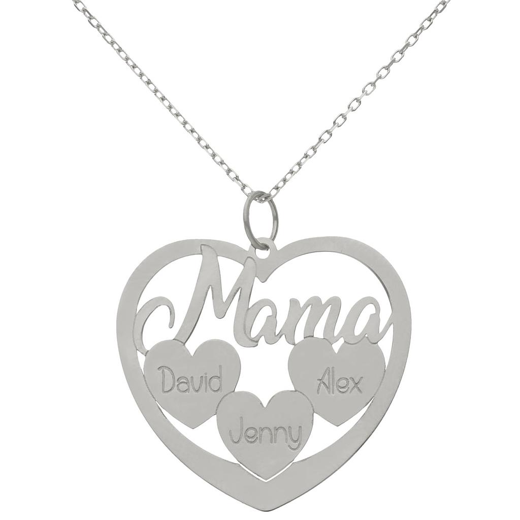 Gargantilla mama + tres corazones personalizables oro - Imagen 3