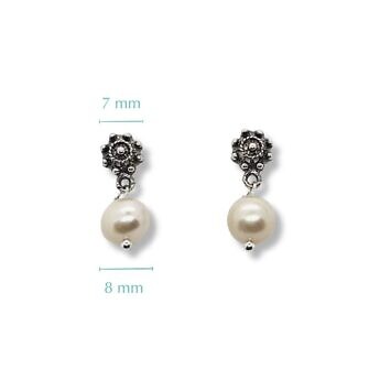 Pendientes Botón Charro Perla Colgando Medidas Salamanca Filigrana Charra Comunión