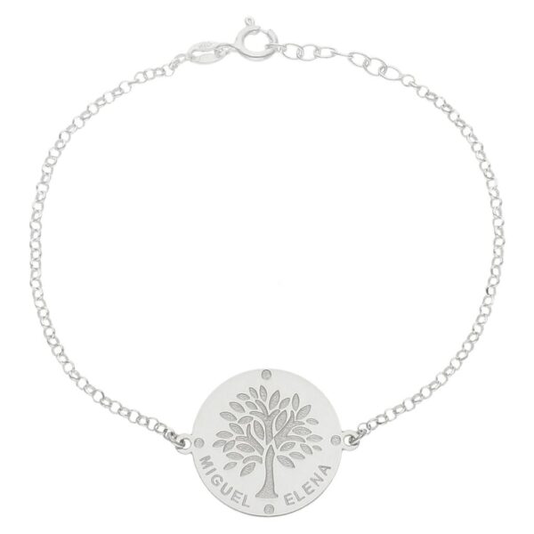 Pulsera con árbol de la vida en plata de Ley