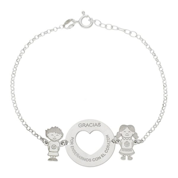 Pulsera circular con corazón personalizable