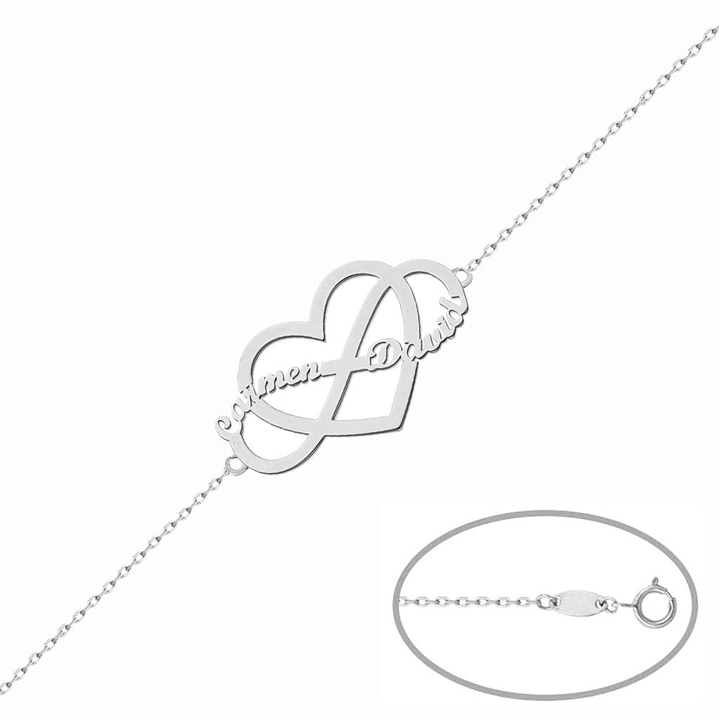 Pulsera corazón + infinito personalizable oro - Imagen 2