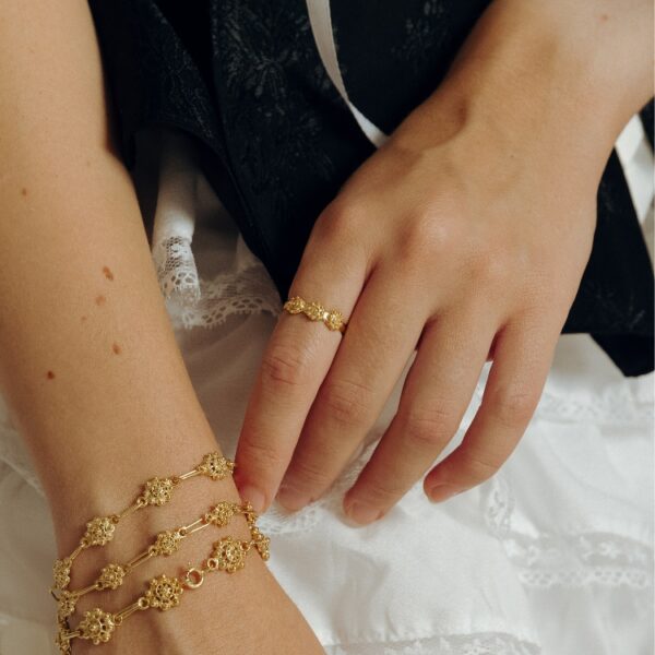 Anillo charro oro 3 botones charros clásico