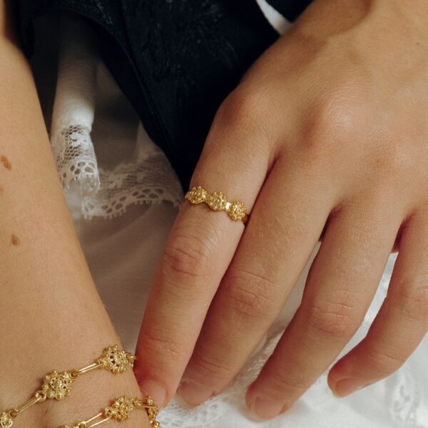 Anillo charro oro 3 botones charros clásico