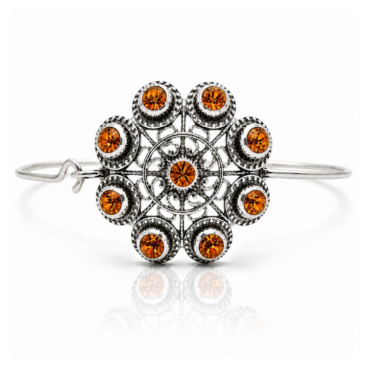 Brazalete-boton-charro-cristales-de-color-S1555-naranaja