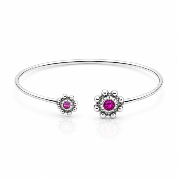 Brazalete-tubo-dos-botones-charros-mixtos-cristal-color-S1690-fucsia
