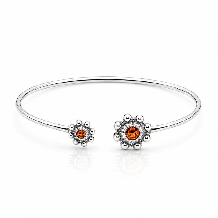 Brazalete-tubo-dos-botones-charros-mixtos-cristal-color-S1690-naranja