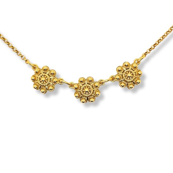 Gargantilla 3 Botones charros dorada filigrana charra collar