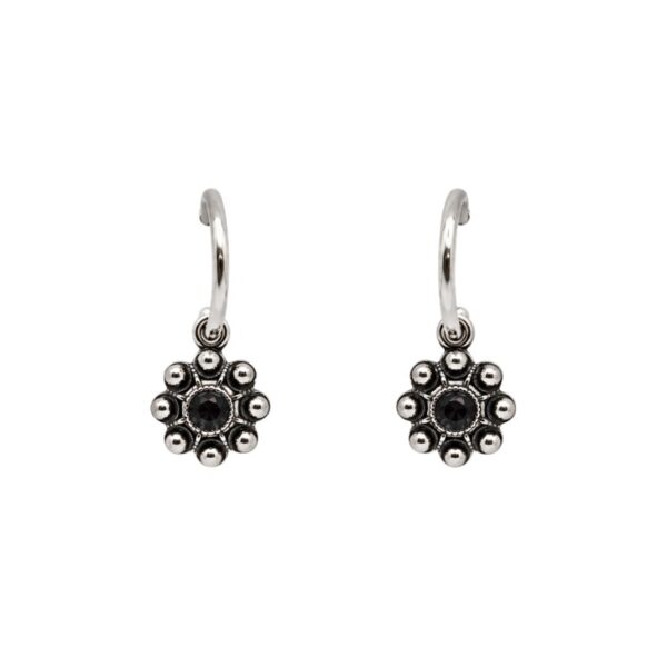 Pendientes-boton-charro-cristales-color-y-aro-pequeno-S1533S-NEGRO