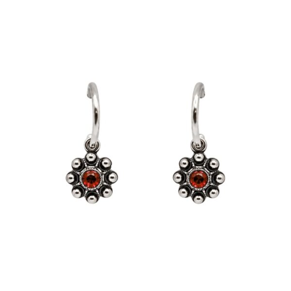 Pendientes-boton-charro-cristales-color-y-aro-pequeno-S1533S-ROJO